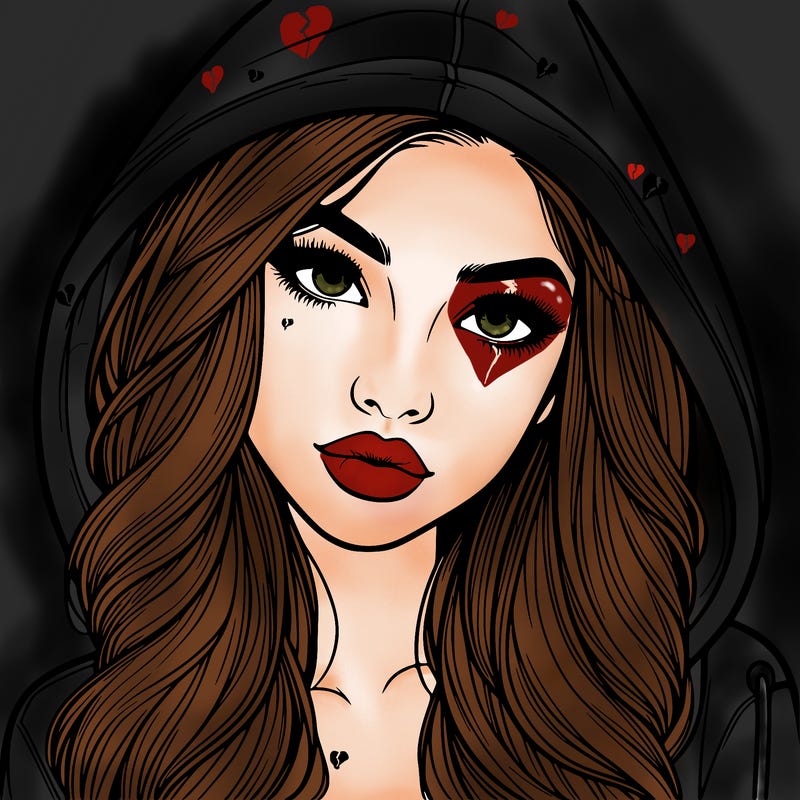 realistic beautiful girl with a hood on