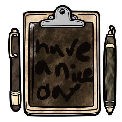 blank clip board with pen