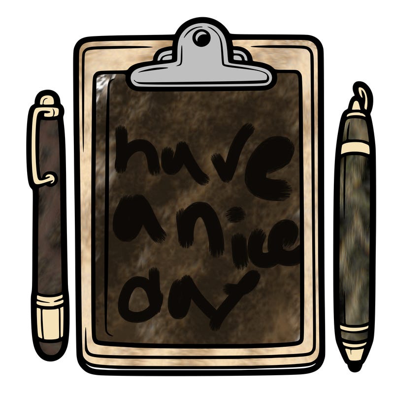 blank clip board with pen