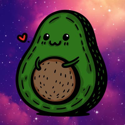 an avocado hugging an avocado