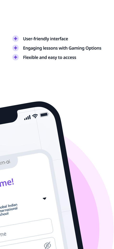 SmartLearn App - Écran de l'application mobile SmartLearn mettant en évidence une interface conviviale et des leçons ludiques engageantes