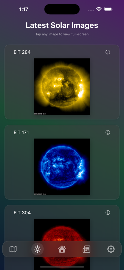 AuroraWatch: Aurora Alerts - Latest solar activity images in the AuroraWatch mobile app