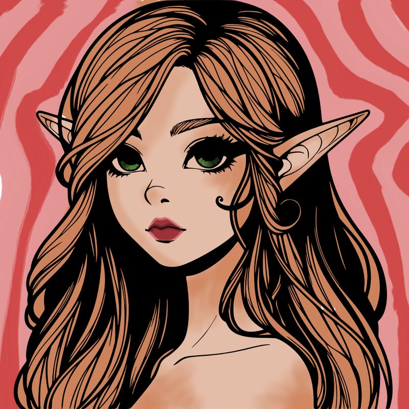 elf girl realistic dark fantasy