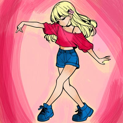 realistic girl danceing