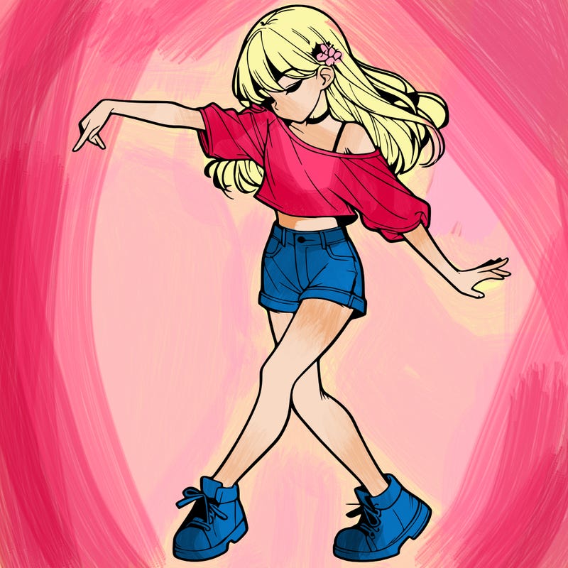 realistic girl danceing