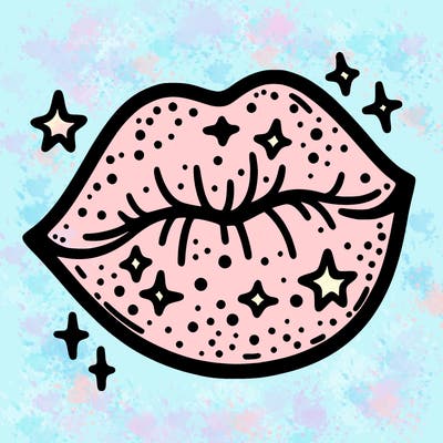 glittery lip