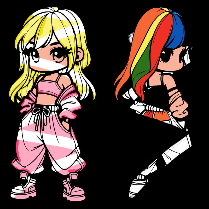 girl in crop top and baggy pants