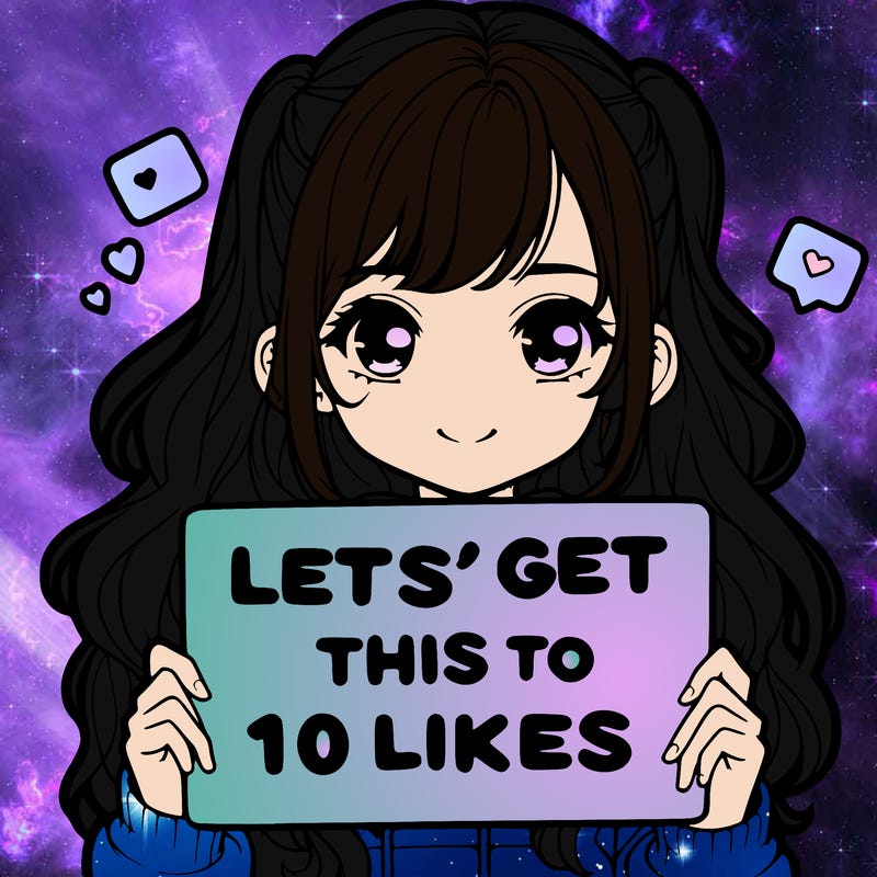 girl holding up sign that says let’s get this to 10 likes realistic