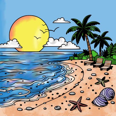 a realistic beach
