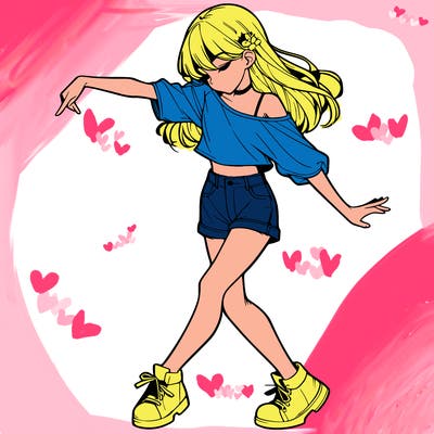realistic girl danceing