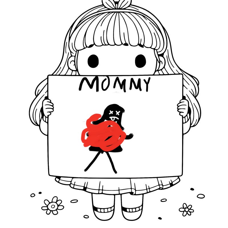 a girl holding a blank pices paper