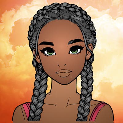 realistic girl with braids
