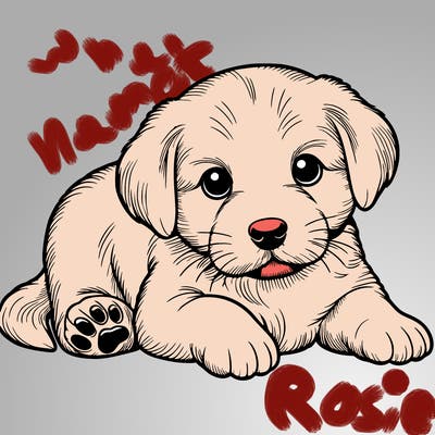 a cute realistic puppy