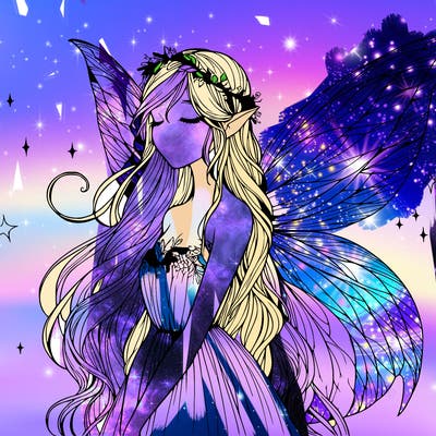 ethereal realistic fairy girl