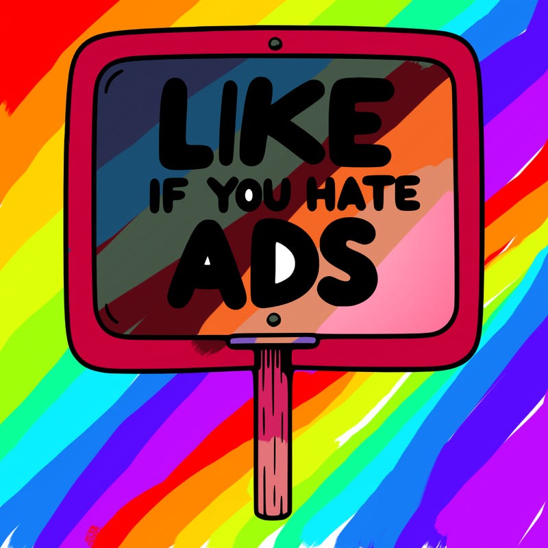 a sign that says like if you hate ads