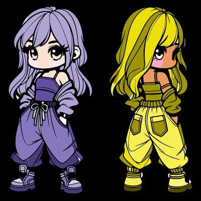 girl in crop top and baggy pants