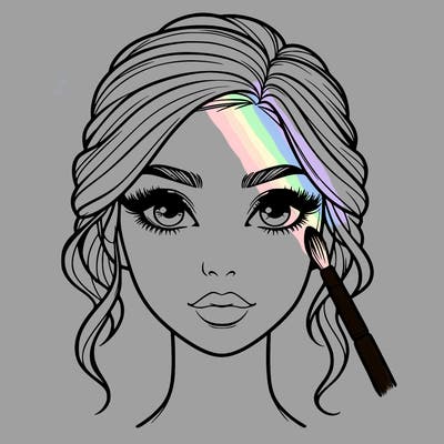 realistic person with makeup