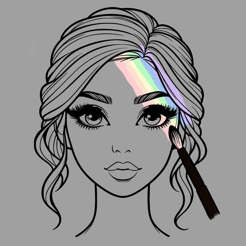 realistic person with makeup