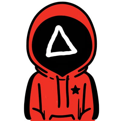 a person with non face waering a hoodie with a small star symbol on the hoodie