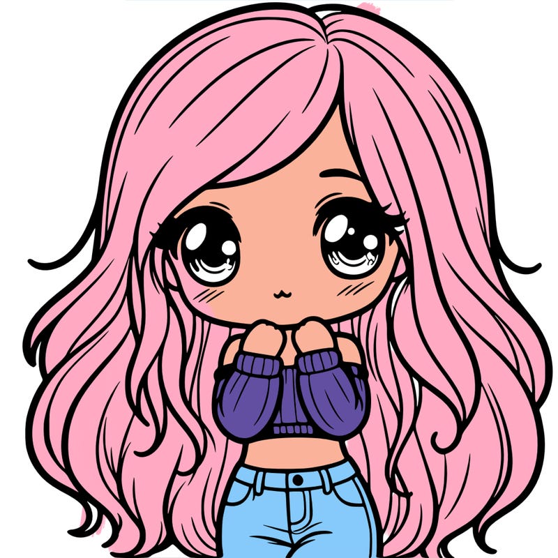 cute shy girl crop top with jeans long hair