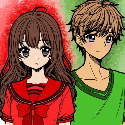 manga girl and boy