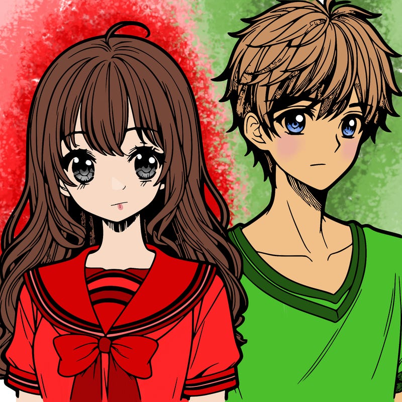 manga girl and boy