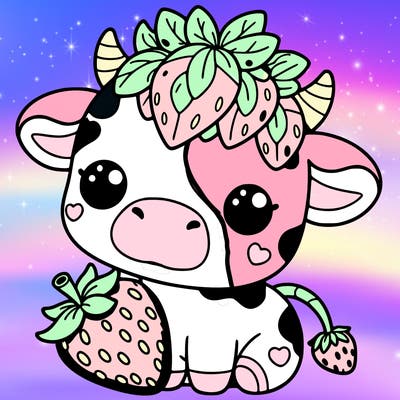 cute strawberry cow