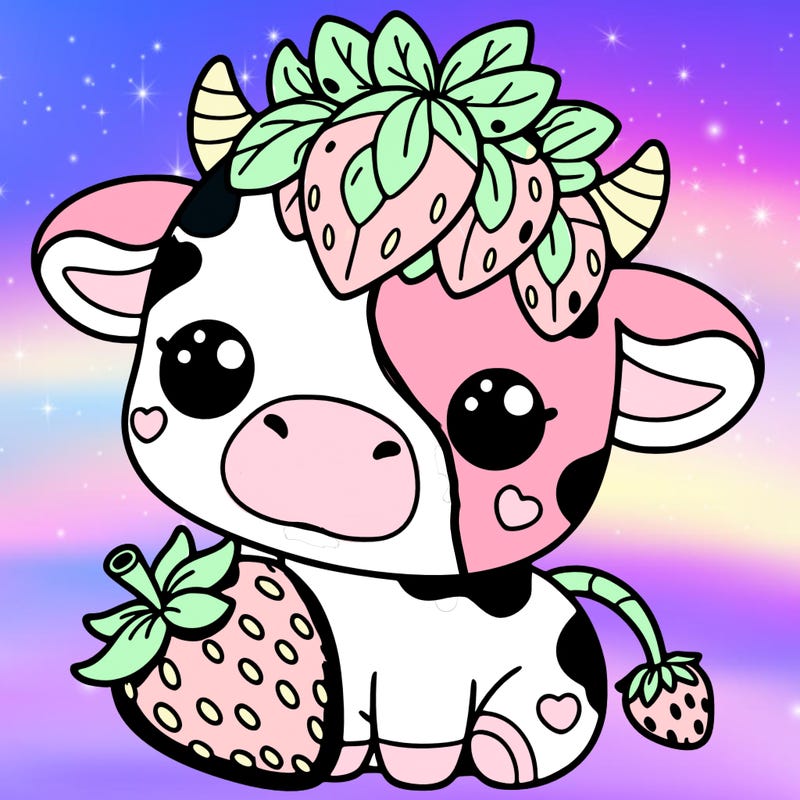 cute strawberry cow