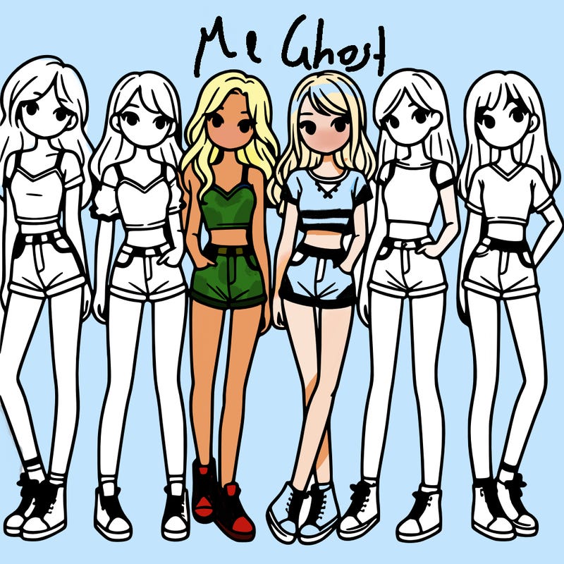 a group of girls wearing crop tops and shorts