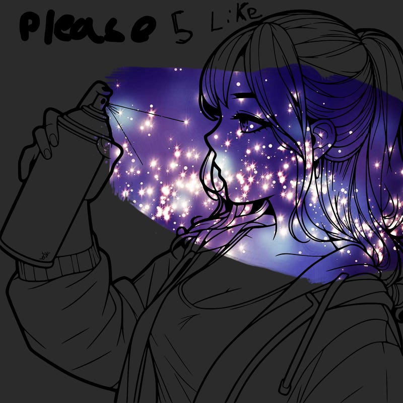 a realistic girl spray, painting