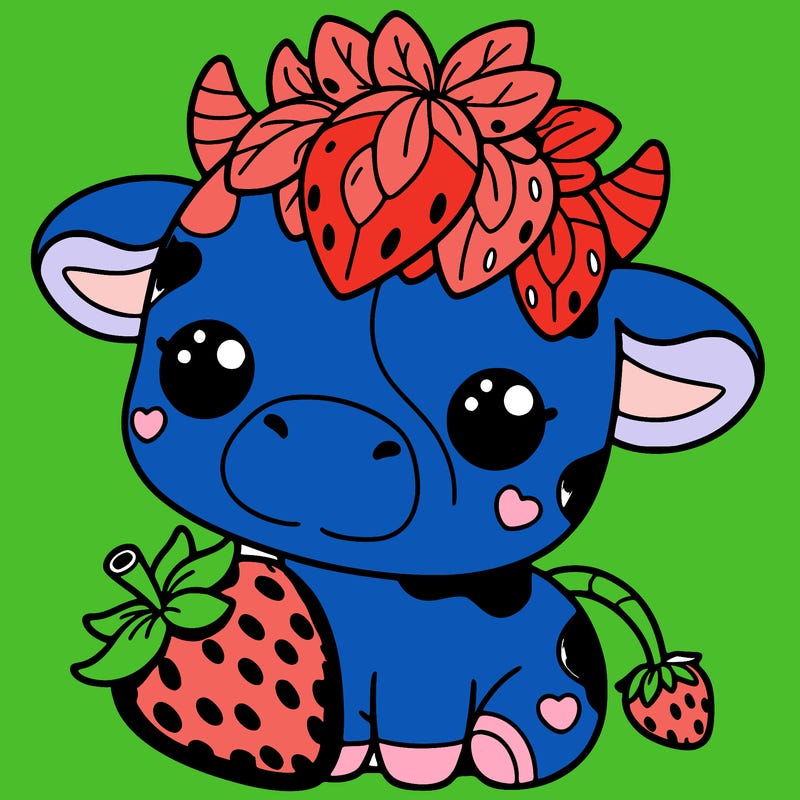cute strawberry cow