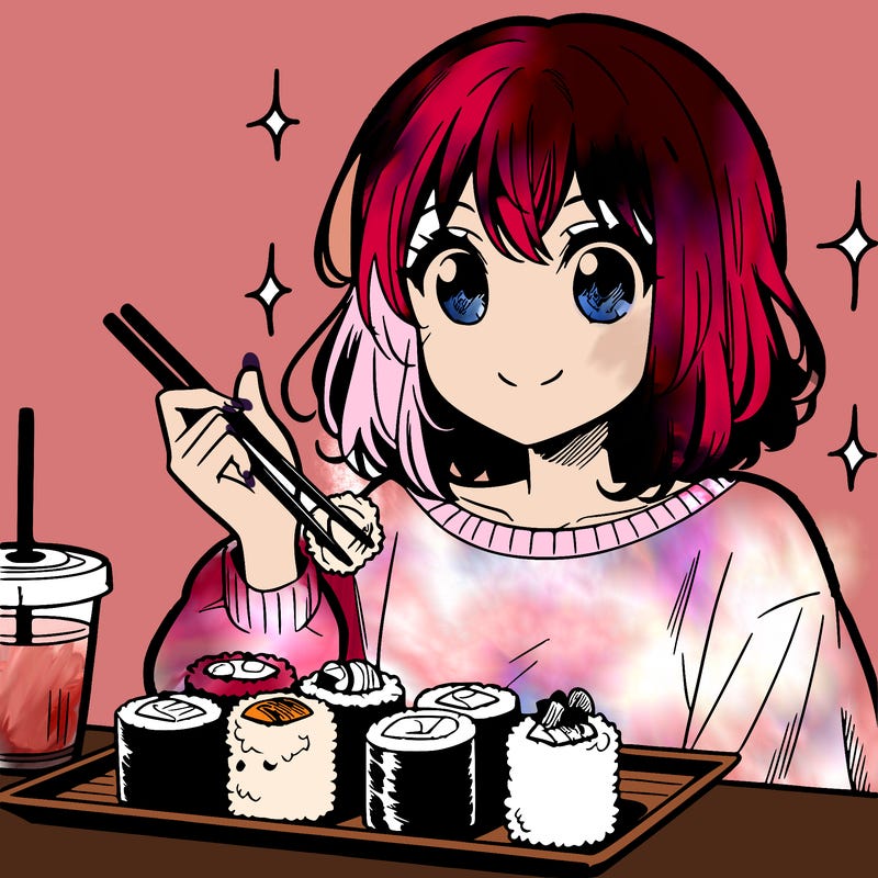 manga girl who loves sushi