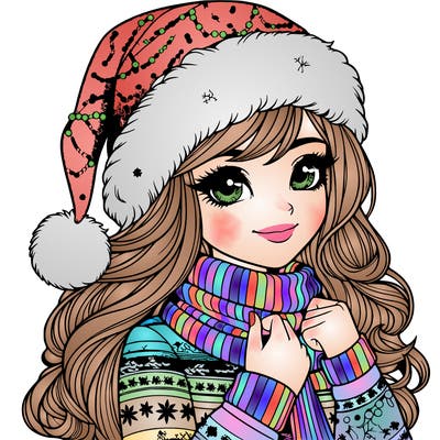 realistic christmas girl