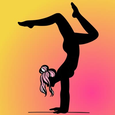 a woman doing a handstand