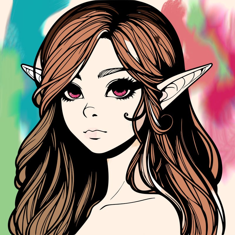elf girl realistic dark fantasy
