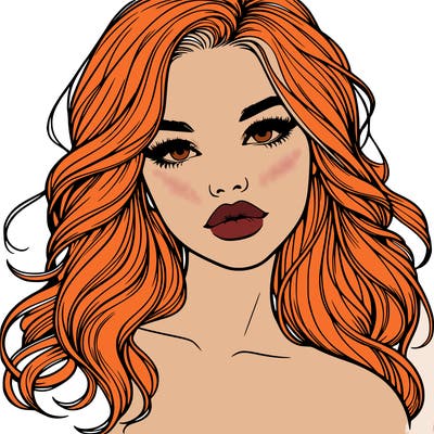 realistic girl with hair and lips