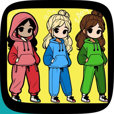 girl in sweatpants and a hoodie