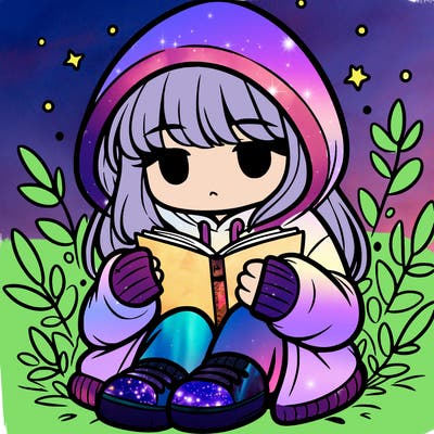 girl in oversized hoodie reading a book