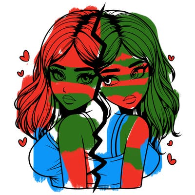 realistic girl split