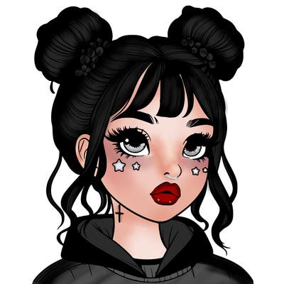 realistic girl with space buns
