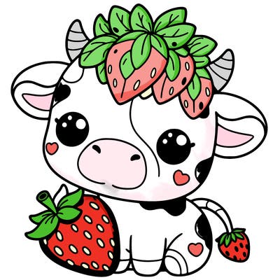 cute strawberry cow