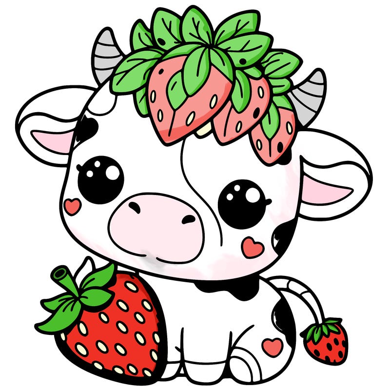 cute strawberry cow