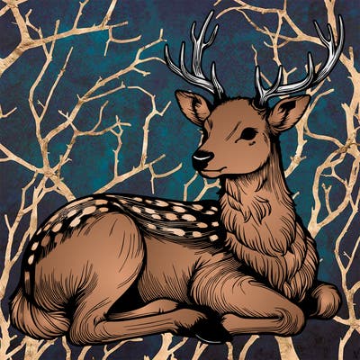 realistic deer with antlers