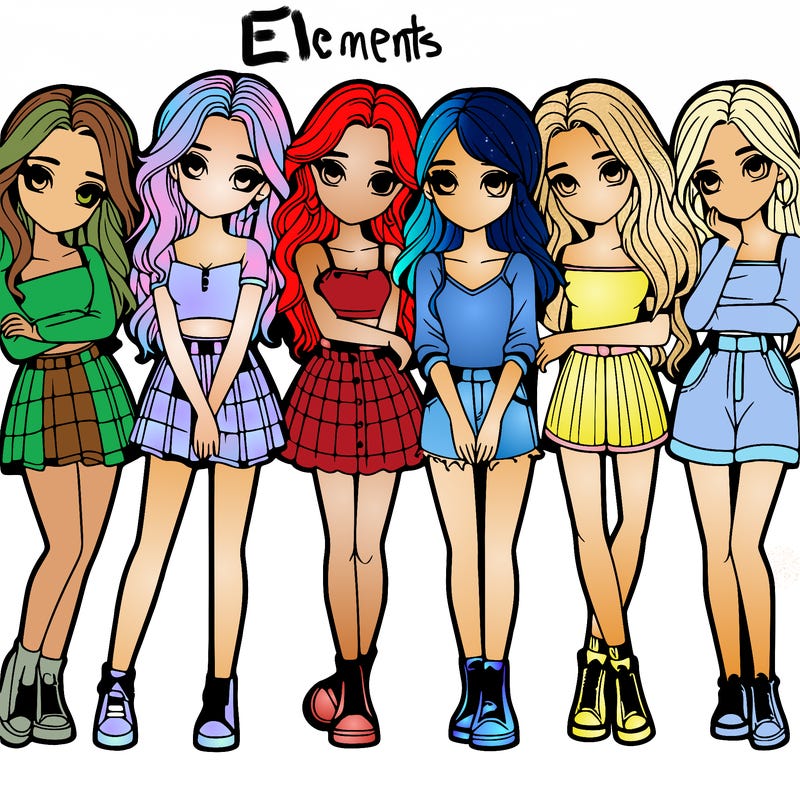 a group of girls realistic