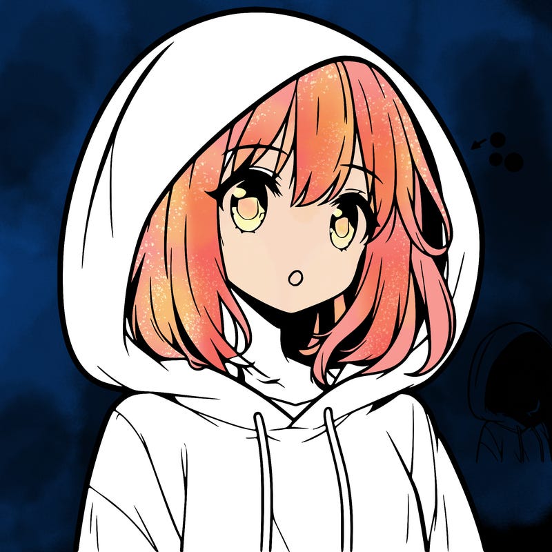 anime girl with hoodie on
