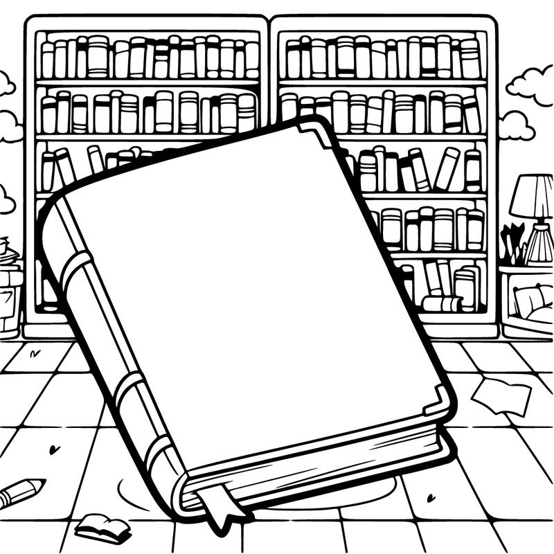 blank book at a library