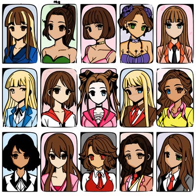 girls that look diffrent anime