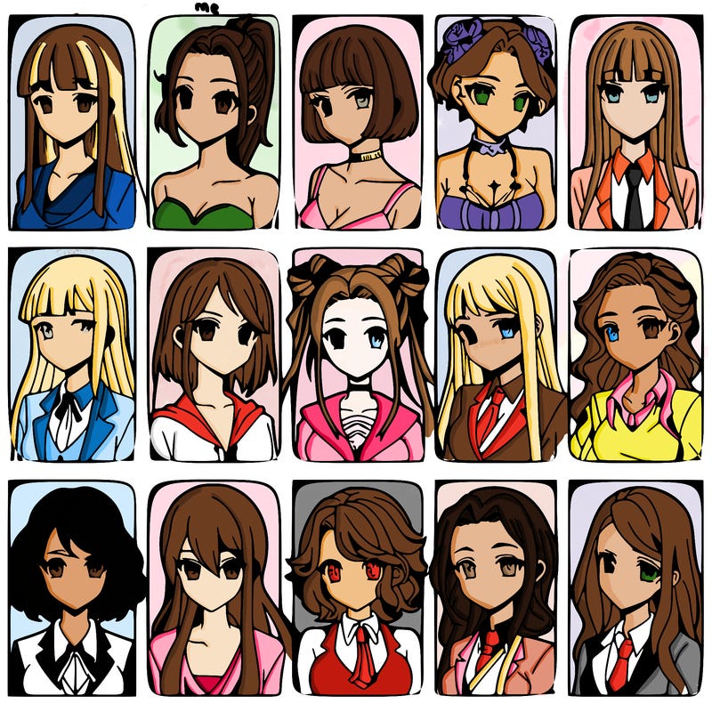 girls that look diffrent anime