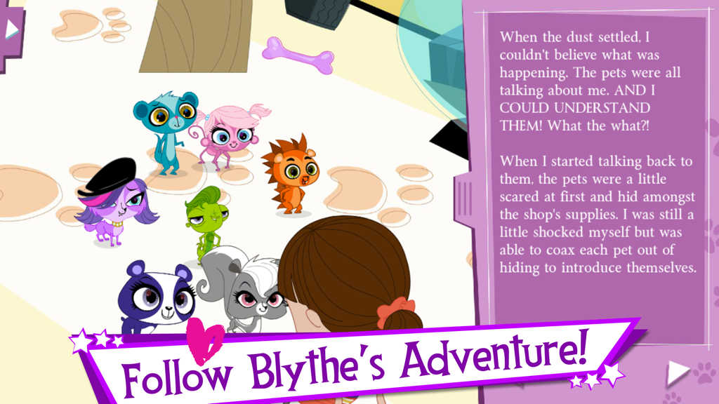 Littlest Pet Shop: Pet Style - Blythe Baxter meets the pets in an interactive storybook scene from Littlest Pet Shop Pet Style