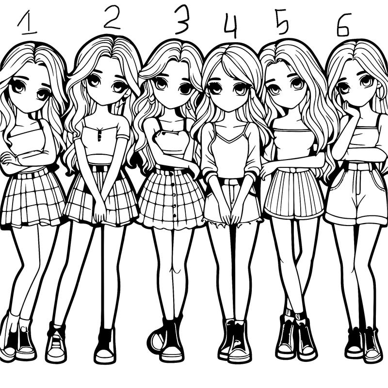 a group of girls realistic